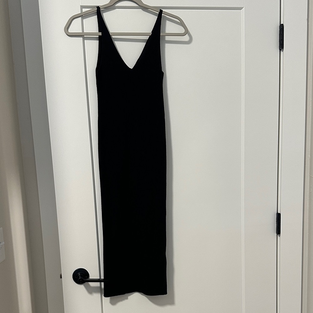 Vero Moda Black Midi Ribbed Knit Dress